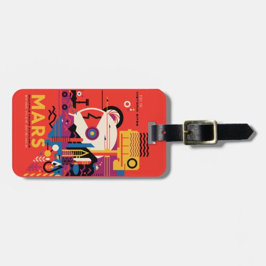 Retro Space Poster - Mars Exploration Program. Bagagelabel (Voorkant horizontaal)