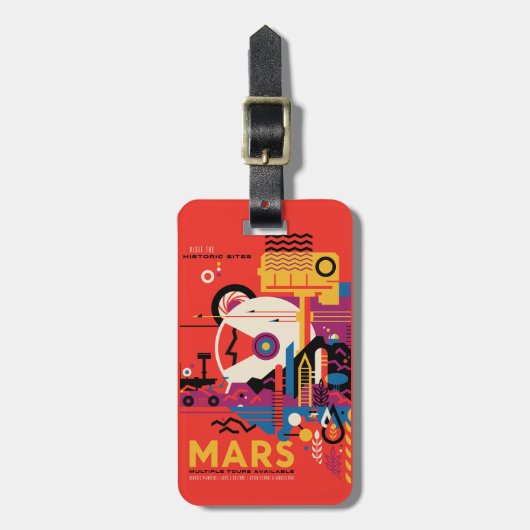 Retro Space Poster - Mars Exploration Program. Bagagelabel (Voorkant verticaal)