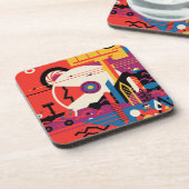 Retro Space Poster - Mars Exploration Program. Bier Onderzetter (Linkerzijde)