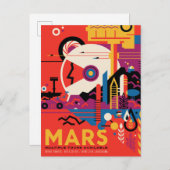 Retro Space Poster - Mars Exploration Program. Briefkaart (Voorkant / Achterkant)