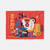 Retro Space Poster - Mars Exploration Program. Fleece Deken (Voorkant (Horizontaal))