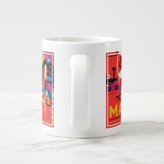 Retro Space Poster - Mars Exploration Program. Grote Koffiekop (Achterkant)