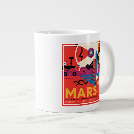 Retro Space Poster - Mars Exploration Program. Grote Koffiekop (Voorkant rechts)