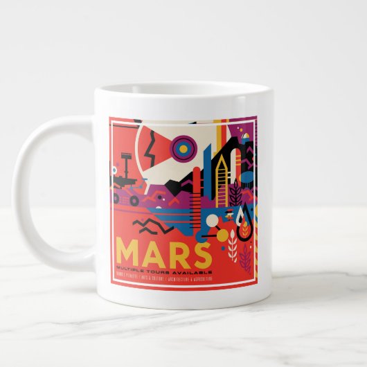 Retro Space Poster - Mars Exploration Program. Grote Koffiekop (Links)