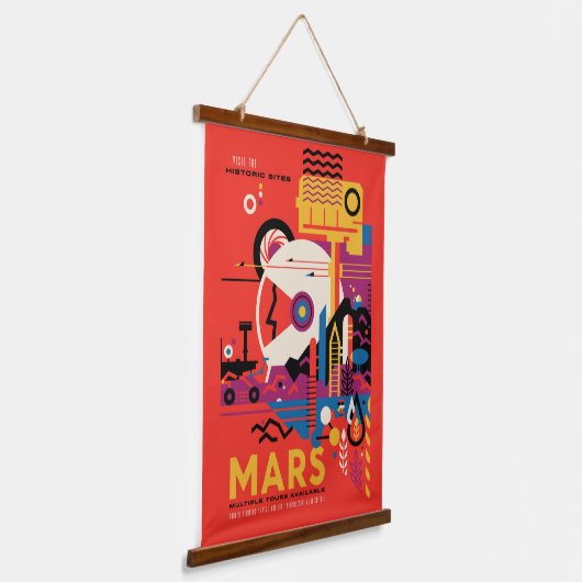 Retro Space Poster - Mars Exploration Program. Hangend Wandkleed (Gebogen)