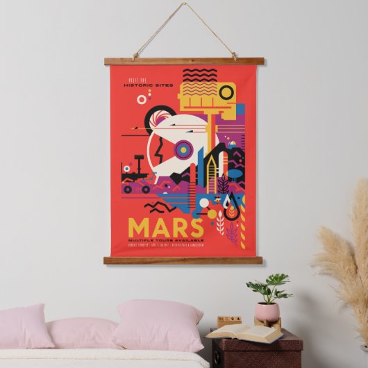 Retro Space Poster - Mars Exploration Program. Hangend Wandkleed (Slaapkamer)