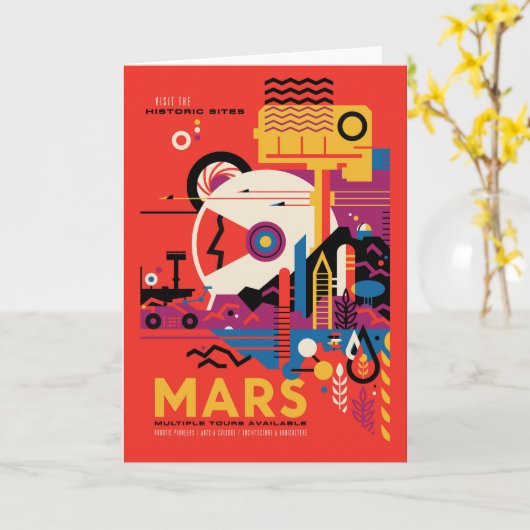 Retro Space Poster - Mars Exploration Program. Kaart (Gele Bloem)