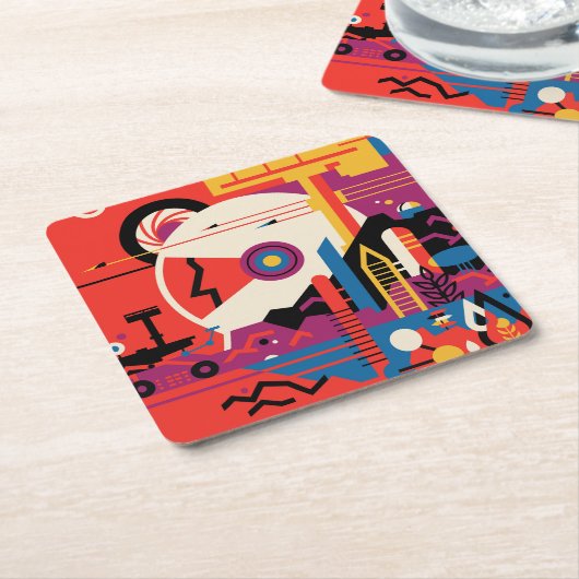 Retro Space Poster - Mars Exploration Program. Kartonnen Onderzetters (Schuin)