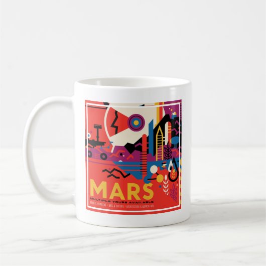 Retro Space Poster - Mars Exploration Program. Koffiemok (Links)