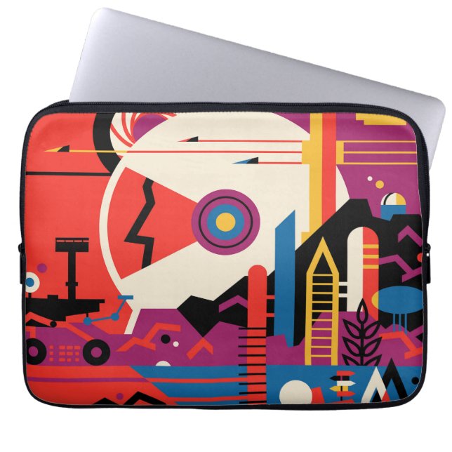 Retro Space Poster - Mars Exploration Program. Laptop Sleeve (Voorkant)