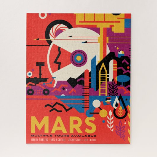 Retro Space Poster - Mars Exploration Program. Legpuzzel (Verticaal)