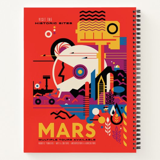 Retro Space Poster - Mars Exploration Program. Notitieboek (Achterkant)