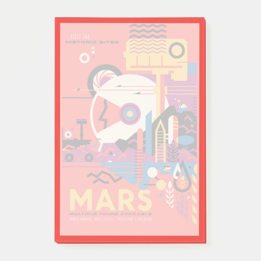 Retro Space Poster - Mars Exploration Program. Post-it® Notes (Voorkant)