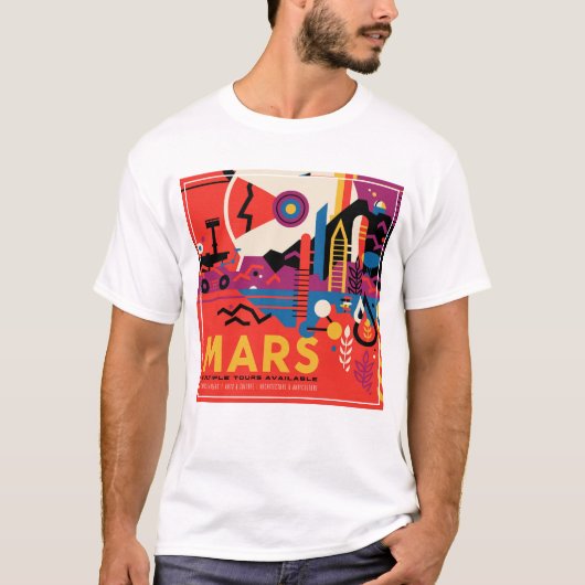 Retro Space Poster - Mars Exploration Program. T-shirt (Voorkant)
