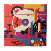 Retro Space Poster - Mars Exploration Program. Tegeltje (Voorkant)