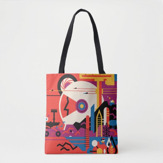 Retro Space Poster - Mars Exploration Program. Tote Bag (Voorkant)