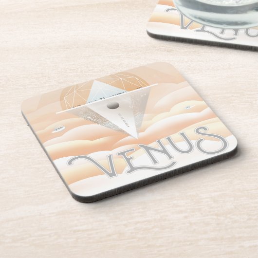 Retro Space Poster-Observatory in het zonnestelsel Bier Onderzetter (Linkerzijde)