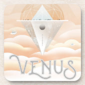 Retro Space Poster-Observatory in het zonnestelsel Bier Onderzetter (Voorkant)