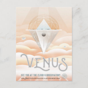 Retro Space Poster-Observatory in het zonnestelsel Briefkaart