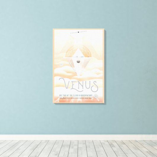 Retro Space Poster-Observatory in het zonnestelsel Canvas Afdruk (Insitu (Houten vloer))
