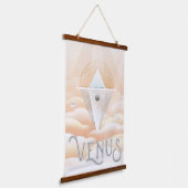 Retro Space Poster-Observatory in het zonnestelsel Hangend Wandkleed (Gebogen)