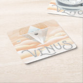 Retro Space Poster-Observatory in het zonnestelsel Kartonnen Onderzetters (Schuin)