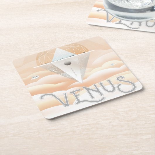 Retro Space Poster-Observatory in het zonnestelsel Kartonnen Onderzetters (Schuin)