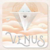 Retro Space Poster-Observatory in het zonnestelsel Kartonnen Onderzetters (Voorkant)