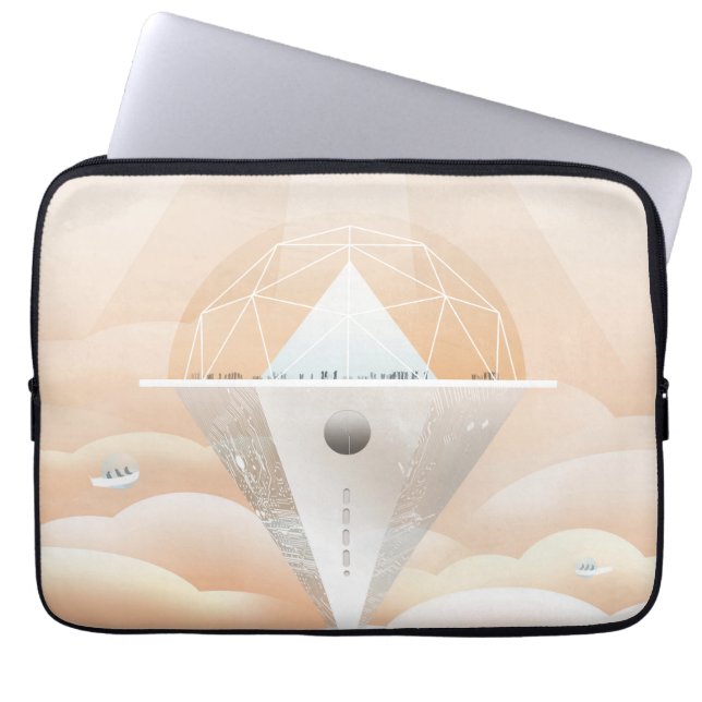 Retro Space Poster-Observatory in het zonnestelsel Laptop Sleeve (Voorkant)