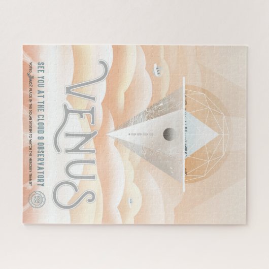 Retro Space Poster-Observatory in het zonnestelsel Legpuzzel (Horizontaal)