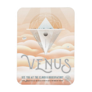 Retro Space Poster-Observatory in het zonnestelsel Magneet