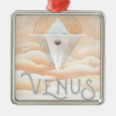 Retro Space Poster-Observatory in het zonnestelsel Metalen Ornament (Voorkant)