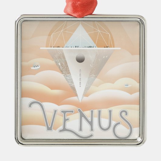 Retro Space Poster-Observatory in het zonnestelsel Metalen Ornament (Voorkant)