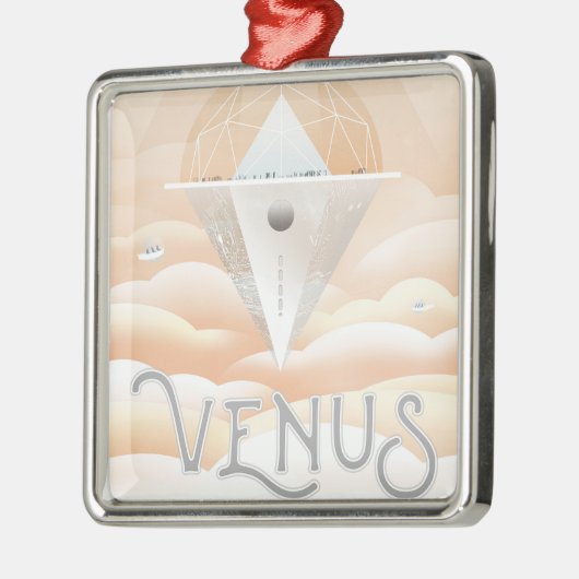 Retro Space Poster-Observatory in het zonnestelsel Metalen Ornament (Links)