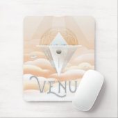 Retro Space Poster-Observatory in het zonnestelsel Muismat (Met muis)