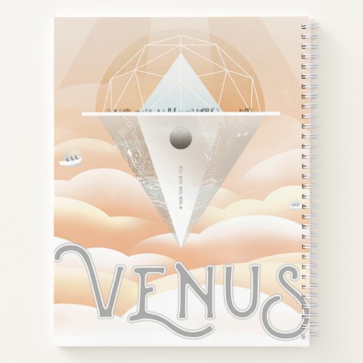 Retro Space Poster-Observatory in het zonnestelsel Notitieboek (Achterkant)