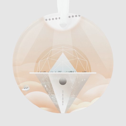 Retro Space Poster-Observatory in het zonnestelsel Ornament (achterkant)