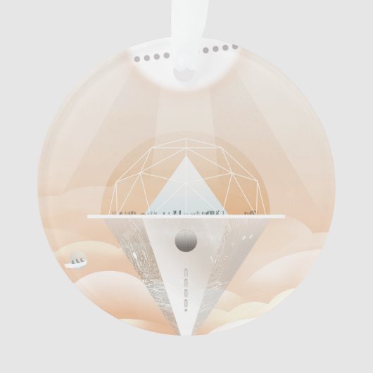 Retro Space Poster-Observatory in het zonnestelsel Ornament (voorkant)