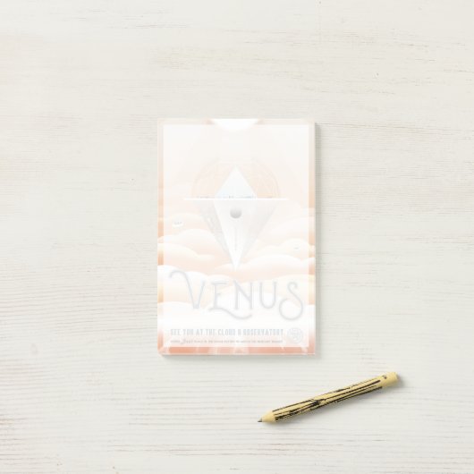 Retro Space Poster-Observatory in het zonnestelsel Post-it® Notes (Op bureau)