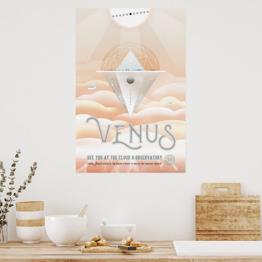 Retro Space Poster-Observatory in het zonnestelsel Poster (Keuken)