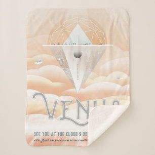 Retro Space Poster-Observatory in het zonnestelsel Sherpa Deken