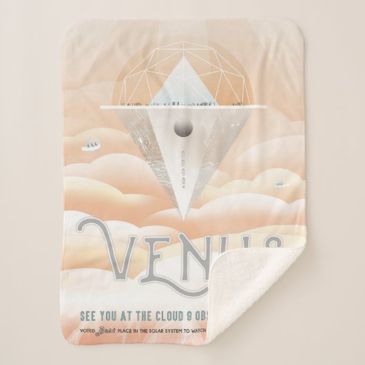 Retro Space Poster-Observatory in het zonnestelsel Sherpa Deken (Voorkant)