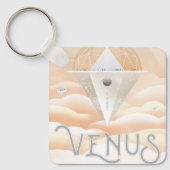 Retro Space Poster-Observatory in het zonnestelsel Sleutelhanger (Voorkant)