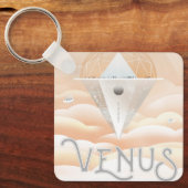 Retro Space Poster-Observatory in het zonnestelsel Sleutelhanger (Voorkant)