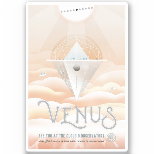 Retro Space Poster-Observatory in het zonnestelsel Sticker (Voorkant)