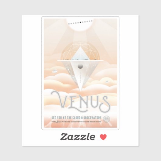 Retro Space Poster-Observatory in het zonnestelsel Sticker (Vel)