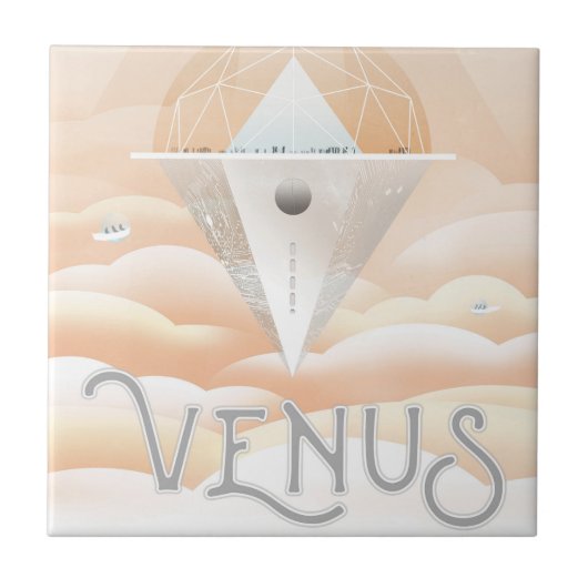 Retro Space Poster-Observatory in het zonnestelsel Tegeltje (Voorkant)