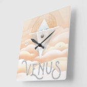 Retro Space Poster-Observatory in het zonnestelsel Vierkante Klok (Hoek)