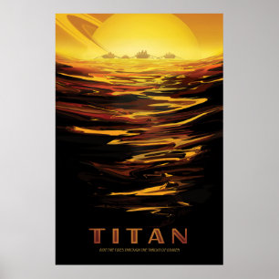 Retro Space Poster - Titan, de grootste maan van S