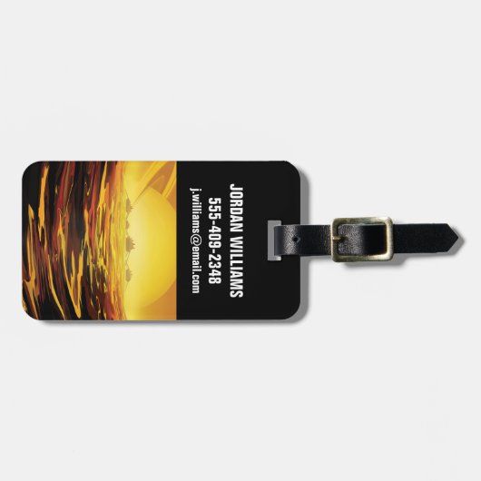 Retro Space Poster - Titan, de grootste maan van S Bagagelabel (Voorkant horizontaal)